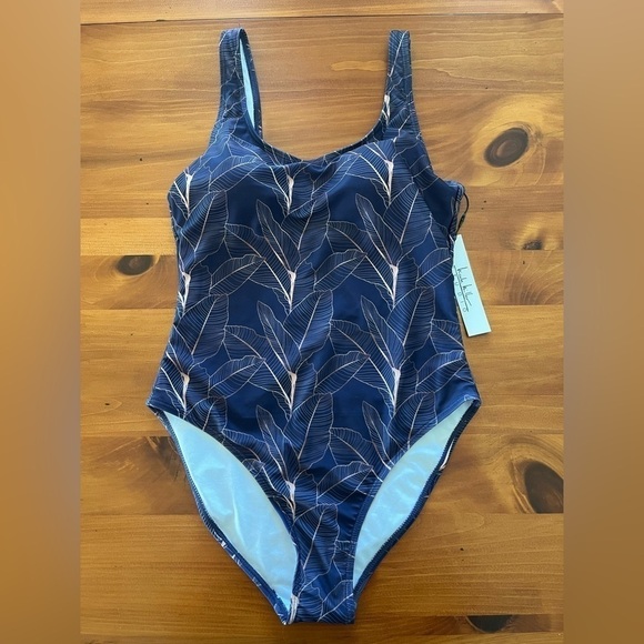 NWT Nicole Miller one piece scoop back swimsuit size Medium - Picture 2 of 5